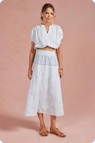 Amalfi Bloom Floral Embroidery Cotton Lace Set