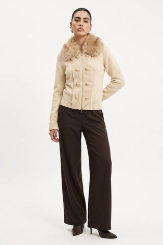 Lucienne Faux Fur Collar Sweater Jacket – view 6 – Into The Palms