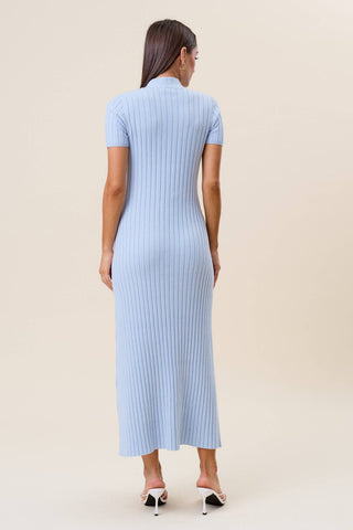 Something Blue Neck Tie  Ribbed Knit Dress