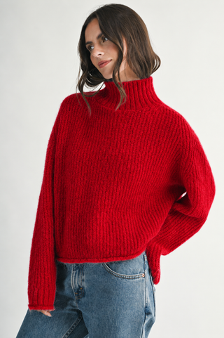 Remember Me Soft Brushed Mock Neck Sweater