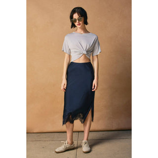 Chateau Satin Lace Skirt