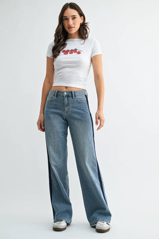 Tuxedo Sweat Pants Jeans - Mid-rise