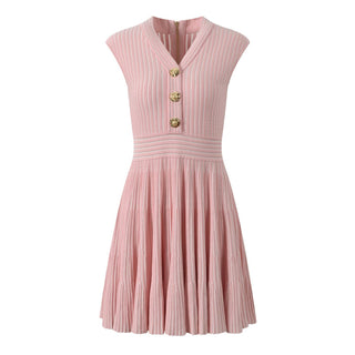 Bellagio V-Neck Sleeveless Waist Knit Dress