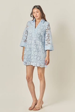 Guipure Lace Mini Dress