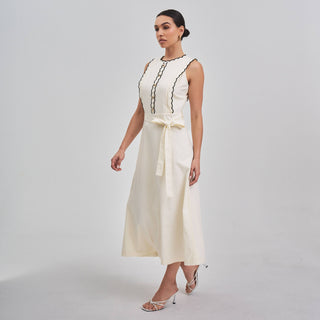 Bellano Contrast Scalloped  Dress