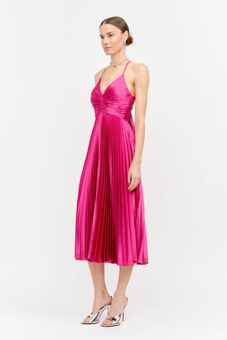 La Vie en Rose Pleated Midi Dress