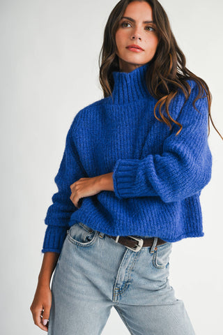 Remember Me Soft Brushed Mock Neck Sweater