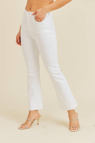 Just Black Optic White Tonal Crop Flare Jeans