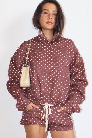 Polka Dot Zip-Up Jacket