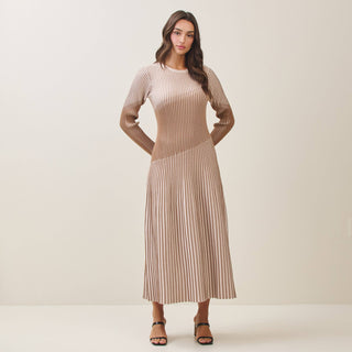 Ribbed two tone maxi dress
