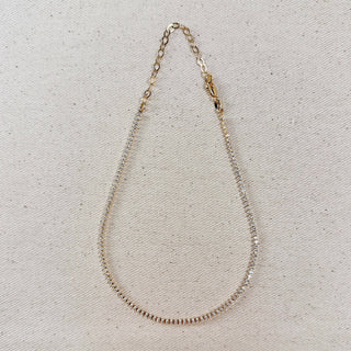 Shine Bright Marquise Tennis Necklace - 4mm, 18k gold filled