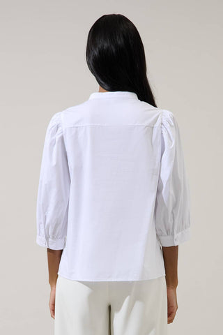 Raveny Button Up Puff Sleeve Shirt
