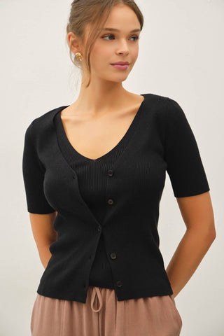 Madison Tank and Cardigan Short Sleeve Sweater Set
