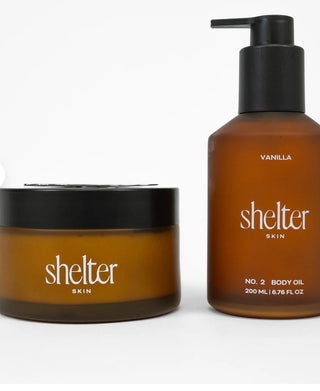 Shelter Skin Original Vanilla Beef Tallow and Body Oil Duo