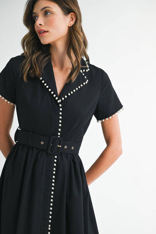 Drops of Jupiter Pearl-Trimmed Midi Dress