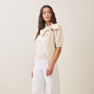 Colette Bow Knit Top – bow detail – Into The Palms boutique