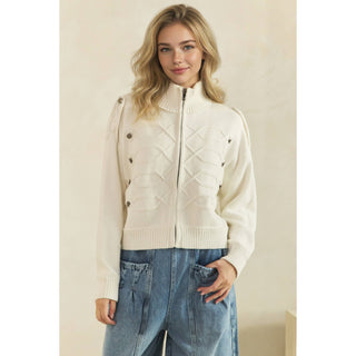 Cadette Knit Zip Cardigan Sweater