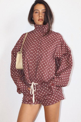 Polka Dot Zip-Up Jacket