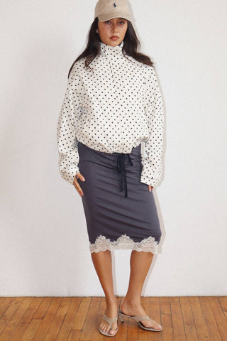 Polka Dot Zip-Up Jacket