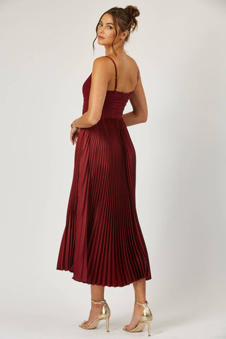 Portia pleated swing dress