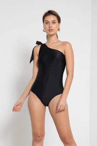 Isla Black One Shoulder Swimsuit