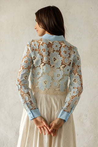 Secret Garden Floral Lace Button Blouse