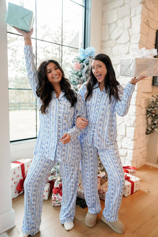 Blue Christmas - Long Nutcracker Pajamas Set