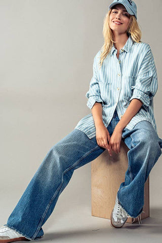 Amalfi Stripe Button Down Shirt