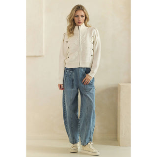 Cadette Knit Zip Cardigan Sweater