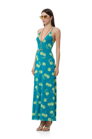 Romy Dress - Teal Cherry