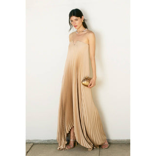 Moonglade Pleated Maxi Column Dress