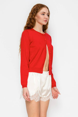 Satin Lace Trim Lounge Shorts