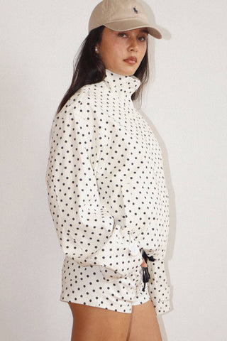 Polka Dot Zip-Up Jacket