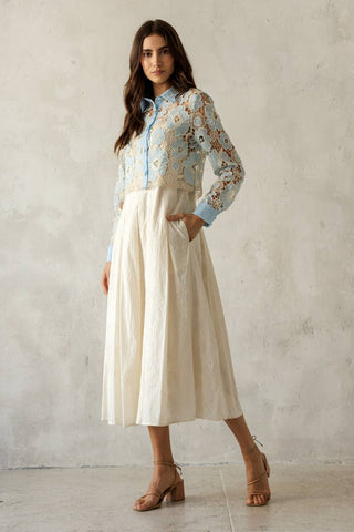 Secret Garden Floral Lace Button Blouse