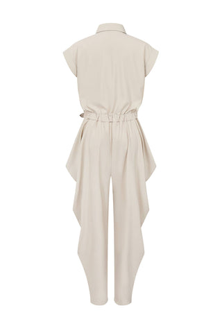 Ruched Safari Jumpsuit