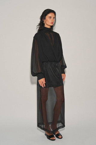 Simone Sheer Blouse | Black