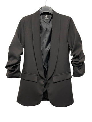 Gunmetal Love Repeater Black Ruched Sleeve Blazer