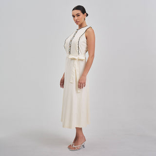 Bellano Contrast Scalloped  Dress