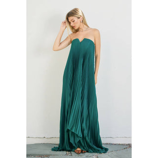 Moonglade Pleated Maxi Column Dress