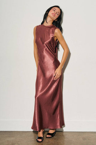 Sabine Satin Tie-Back Maxi Dress