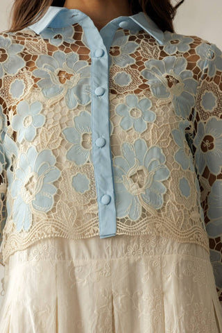 Secret Garden Floral Lace Button Blouse