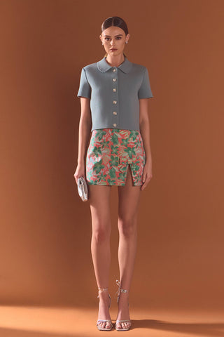 Floral Jacquard Mini Skirt