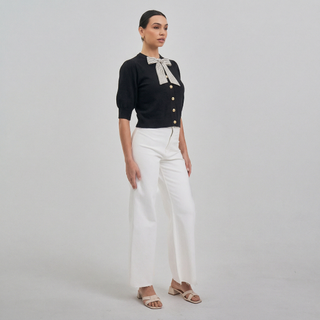 Nantucket Satin Tie Neck Cardigan