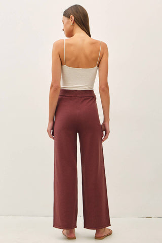Mercer Wide Leg Ribbed Knit Lounge Pants