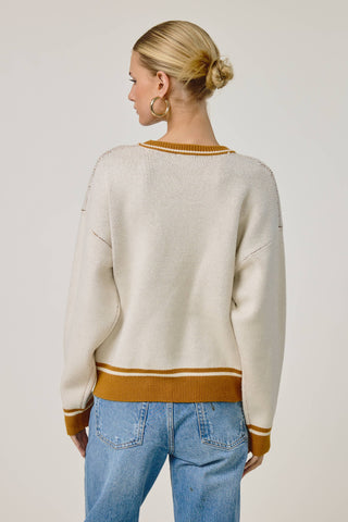 Stay Golden Dog Motif Sweater