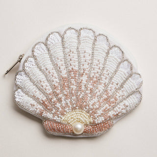 Seashell Beaded Coin Purse | Pearl Accent