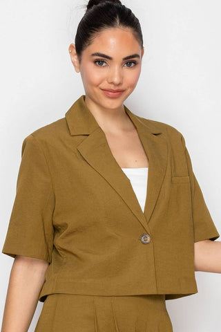 Gwen Short Sleeve Cropped Blazer