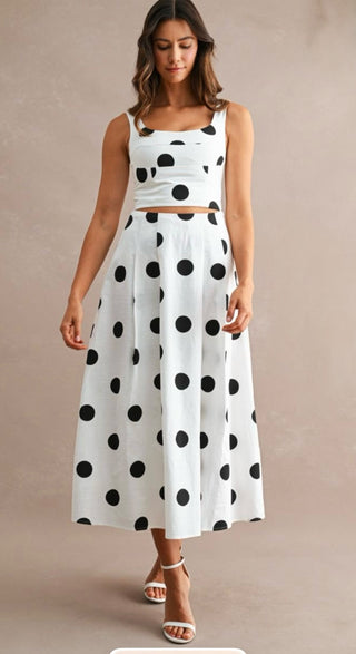 Coco Polka Dot Skirt and Crop Top Set