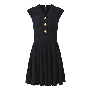 Bellagio V-Neck Sleeveless Waist Knit Dress
