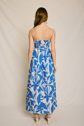 Mykonos Strapless Contrast Binding Maxi Dress – strapless neckline – Into The Palms boutique